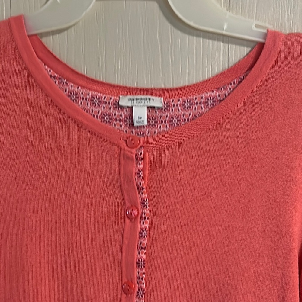 Women's Coral Cardigan by Talbots Small Petite Peak Back in Coordinating Fabric - Picture 3 of 9